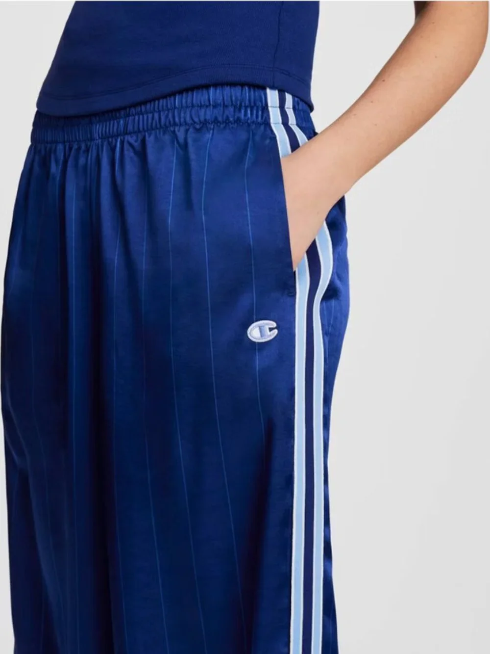 Champion Women's Game Set Match Pants - Blue Depths Pinstripe S